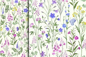 Seamless Summer Flower Patterns