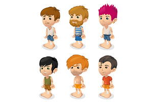 Vector Set Of Men, Cartoon People