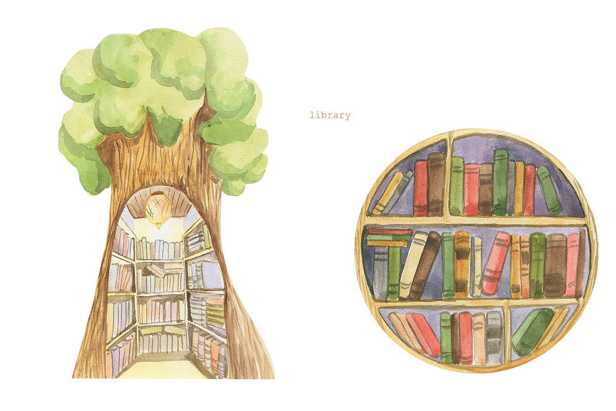 Children and books, watercolor set, an Education Illustration by Love Watercolor Store (Photo 5 of 10)