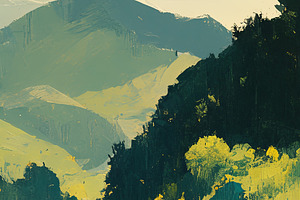 Two girls float peacefully on a lake surrounded by scenic mountains, an Illustration by AS photostudio