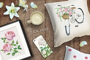 Watercolor Bicycle & Flowers, a Decorative Illustration by Eva Katerina (Thumbnail 6 of 7)