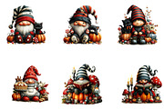 Halloween Gnome Clipart Bundle PNG, a Seasonal Illustration by CreationArt (Thumbnail 4 of 5)