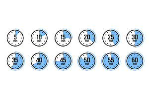 Stopwatch icons. Colorful simple, an Object Illustration by 32pixels