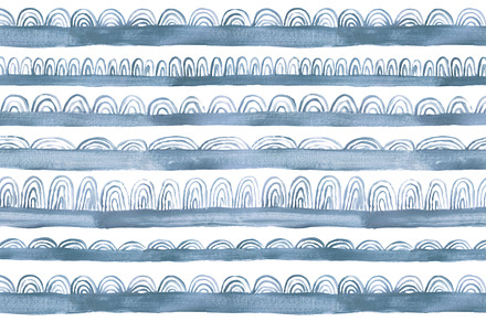 Scallop stripes in blue, a Pattern Graphic by Anya-D