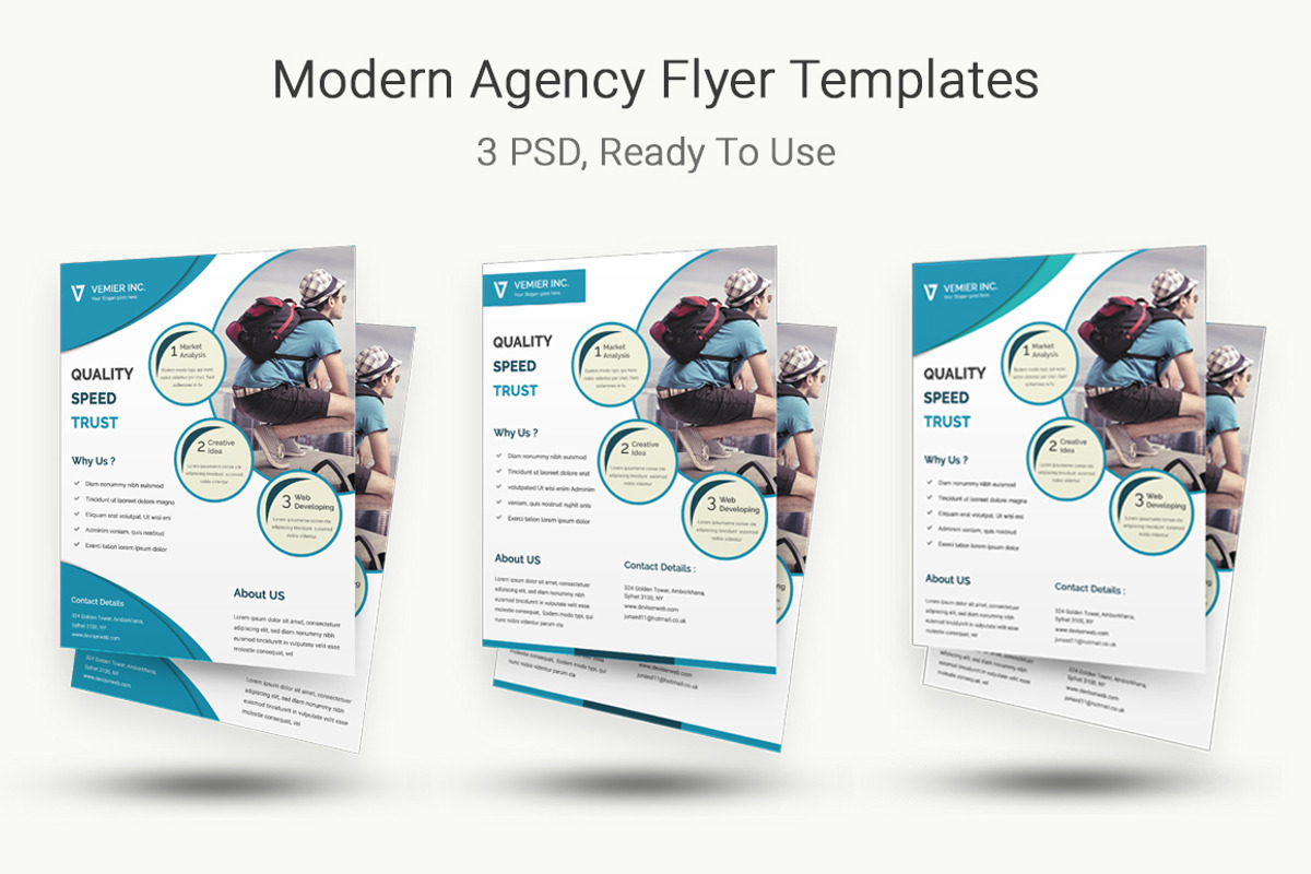 Modern Agency Flyer Templates, a Flyer Template by DeviserWeb (Photo 1 of 4)