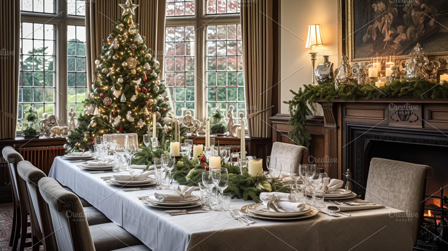 Christmas at the manor, English countryside decoration and inter, a Holiday Photo by Anneleven