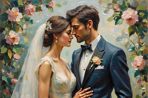 Bridal Wedding Bundle Oil Painting