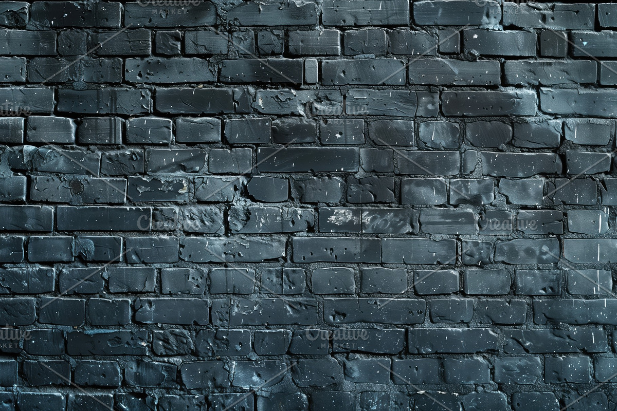 Seamless textured black brick wall, showcasing the uneven surface and varying s, a Texture Graphic by Textures & Backgrounds