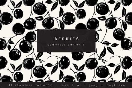 Berries Seamless Patterns, a Pattern Graphic by Curly_Pat