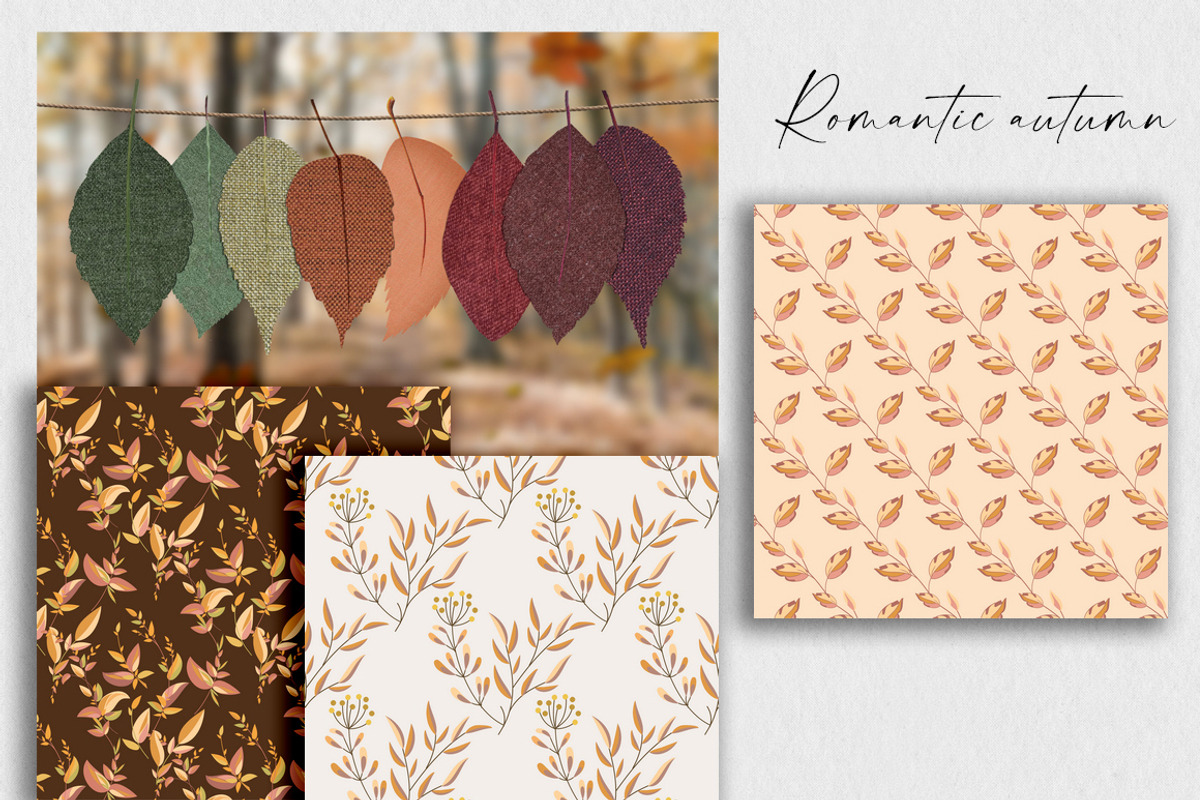 Romantic autumn - seamless patterns, a Pattern Graphic by Vasmila (Photo 6 of 8)