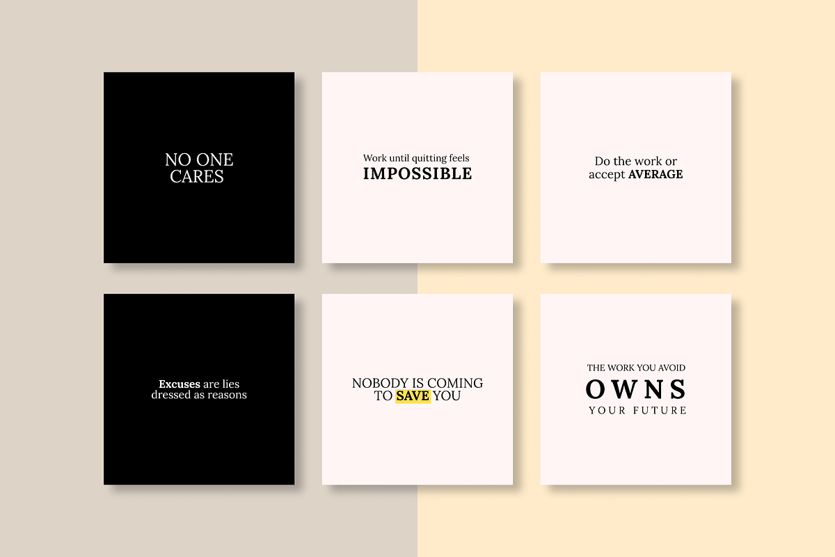 50 Motivational Instagram Template, a Social Media Template by RB Boutique (Photo 2 of 10)