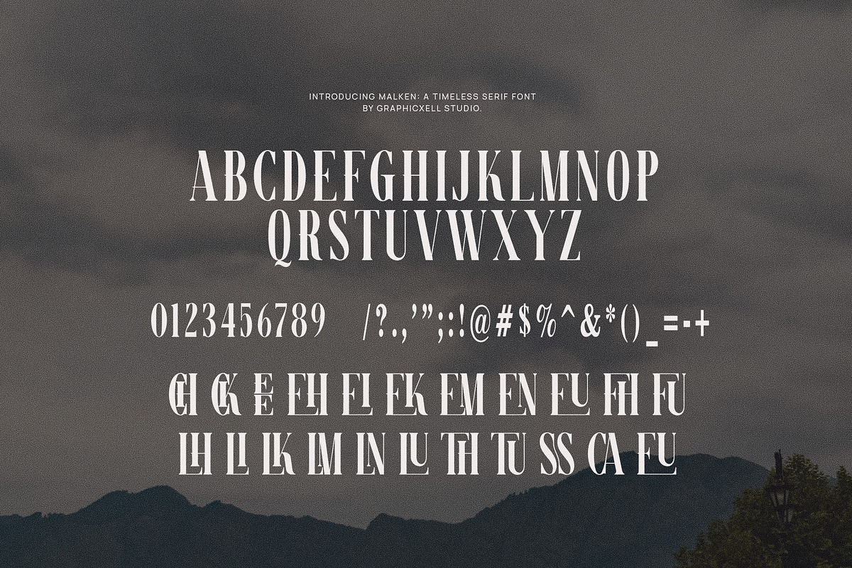 Malken Elegant Ligature Serif Font, a Serif Font by Graphicxell (Photo 6 of 6)