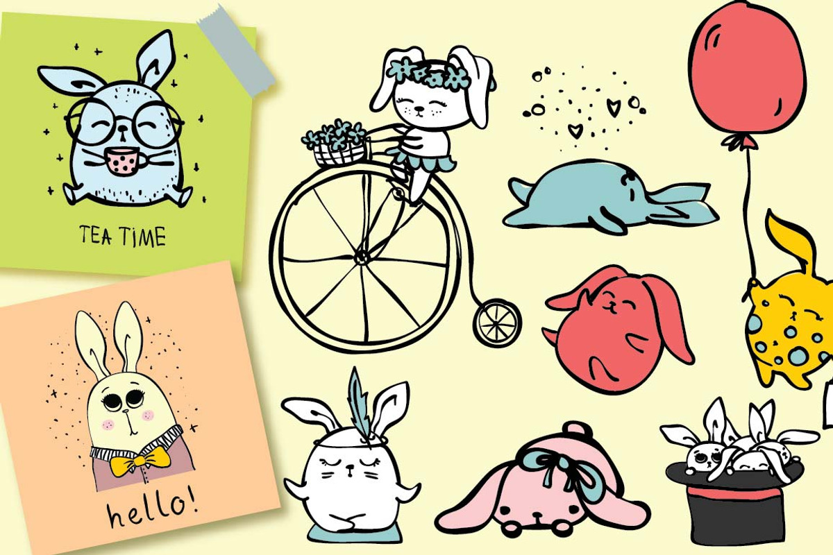 Cute Rabbits, an Animal Illustration by Virinaflora (Photo 3 of 5)