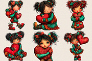 Whimsical Valentine Girl Clipart Bun, an Illustration by SVGArt (Thumbnail 6 of 8)