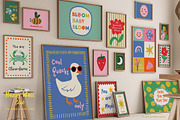 Happy Wall Vibrant Nursery Art Print, a Background Graphic by Essentially Nomadic (Thumbnail 7 of 10)