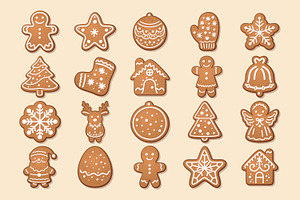 Gingerbread Cookies Vector Set
