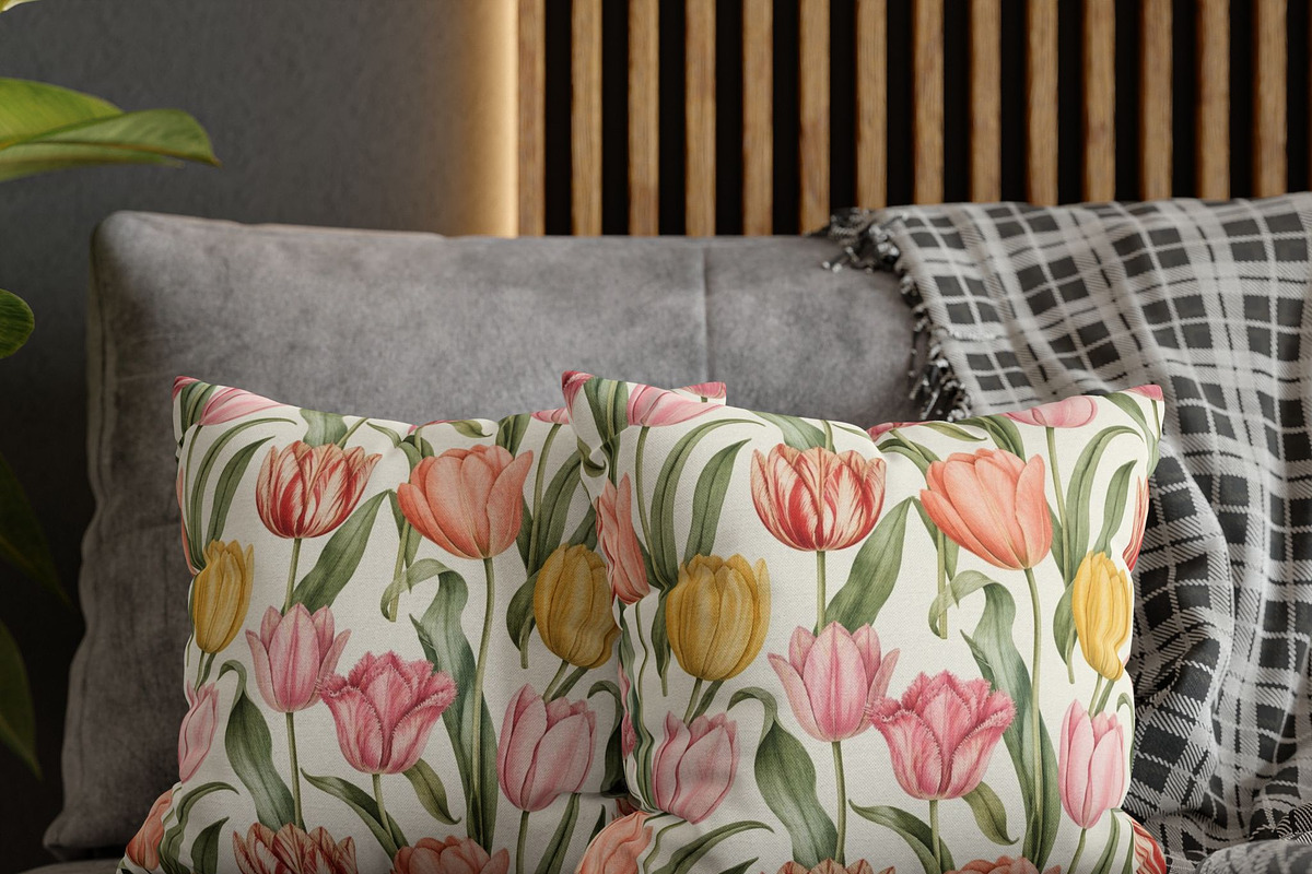 Vintage Tulip Seamless Pattern, a Pattern Graphic by elfy creative (Photo 6 of 7)