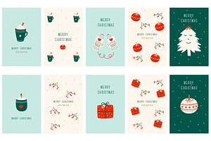 Set Christmas cards vector, a Graphic by MM Studio