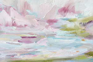 Abstract painting depicting pastel colored brush strokes creatin, a Decorative Illustration by Studio ANNA