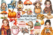 Watercolor Autumn Mood Clipart, an Illustration by Rose Art (Thumbnail 1 of 4)