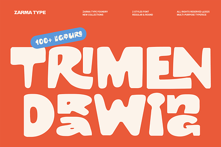 Trimen Drawing - Modern Bold Font, a Sans Serif Font by Zarma Type