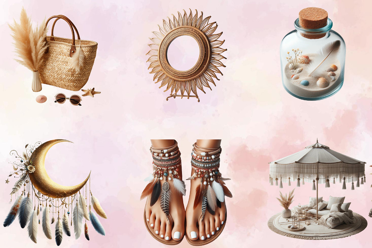 Boho Summer Sublimation Clipart Bund, an Illustration by SVGArt (Photo 2 of 8)