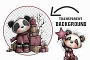 Whimsical Panda Christmas Clipart, an Illustration by Libby Wishes (Thumbnail 4 of 7)