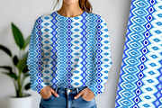 Blue Ethnic Geometric Seamless Repea, a Pattern Graphic by Sharon Schwalbe (Thumbnail 2 of 7)
