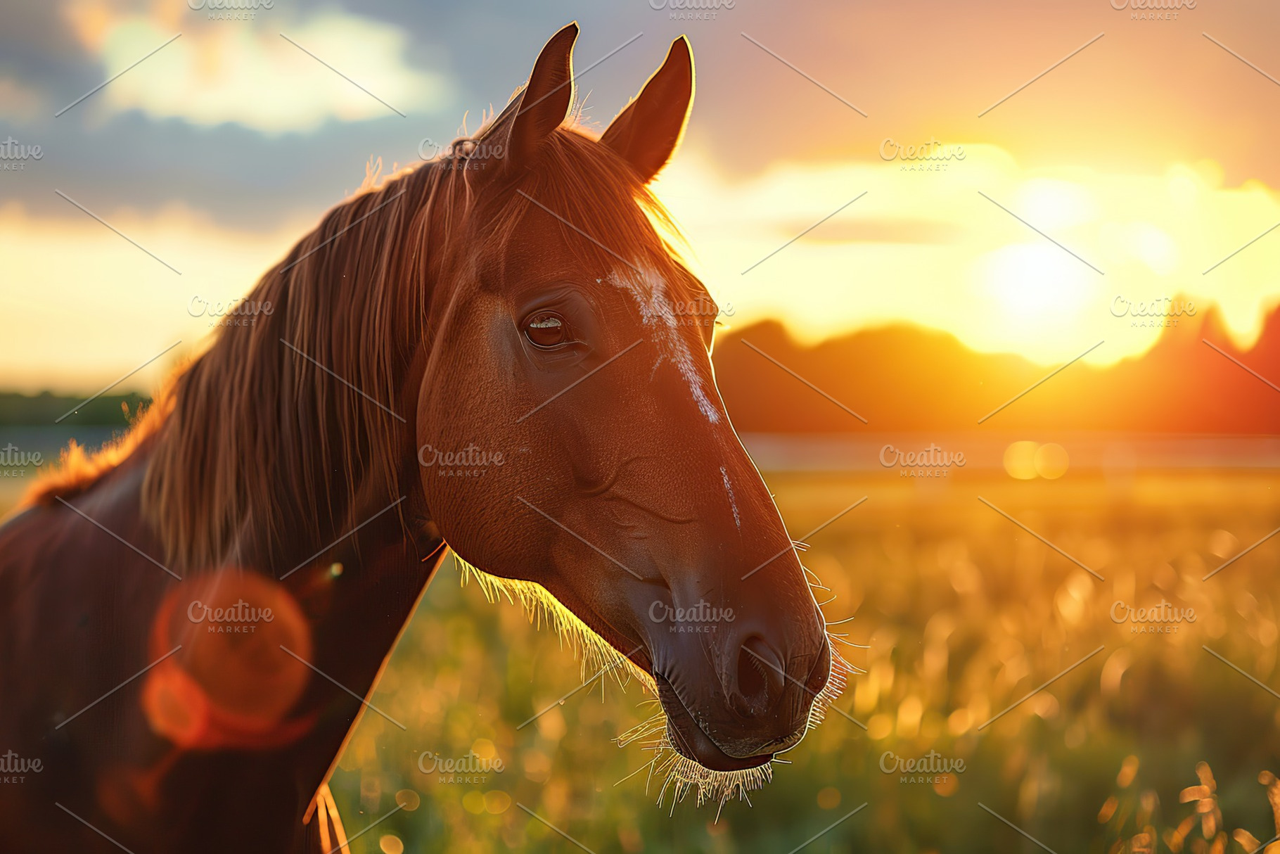 Beautiful horse on green field, an Animal Photo by AlyaAnd