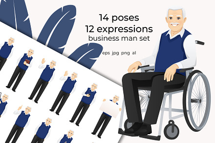 Senior man collection, a Person Illustration by Volha Hlinskaya