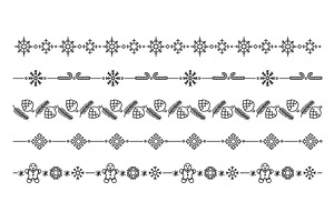 Christmas doodle dividers. Winter, an Object Illustration by winwin.art
