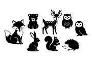 Cute Forest Animal Silhouette Bundle, an Illustration by Creativeshirt (Thumbnail 20 of 54)