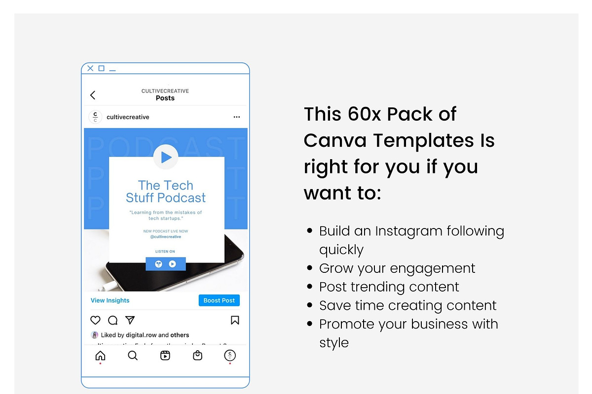 Technology Instagram Feed Canva, a Social Media Template by Cultive Creative (Photo 2 of 13)