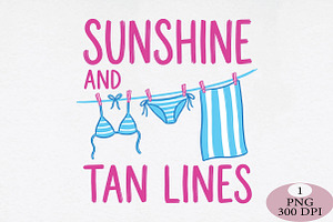 Sunshine and Tan Lines Funny Summer, an Illustration by Daily.Designs