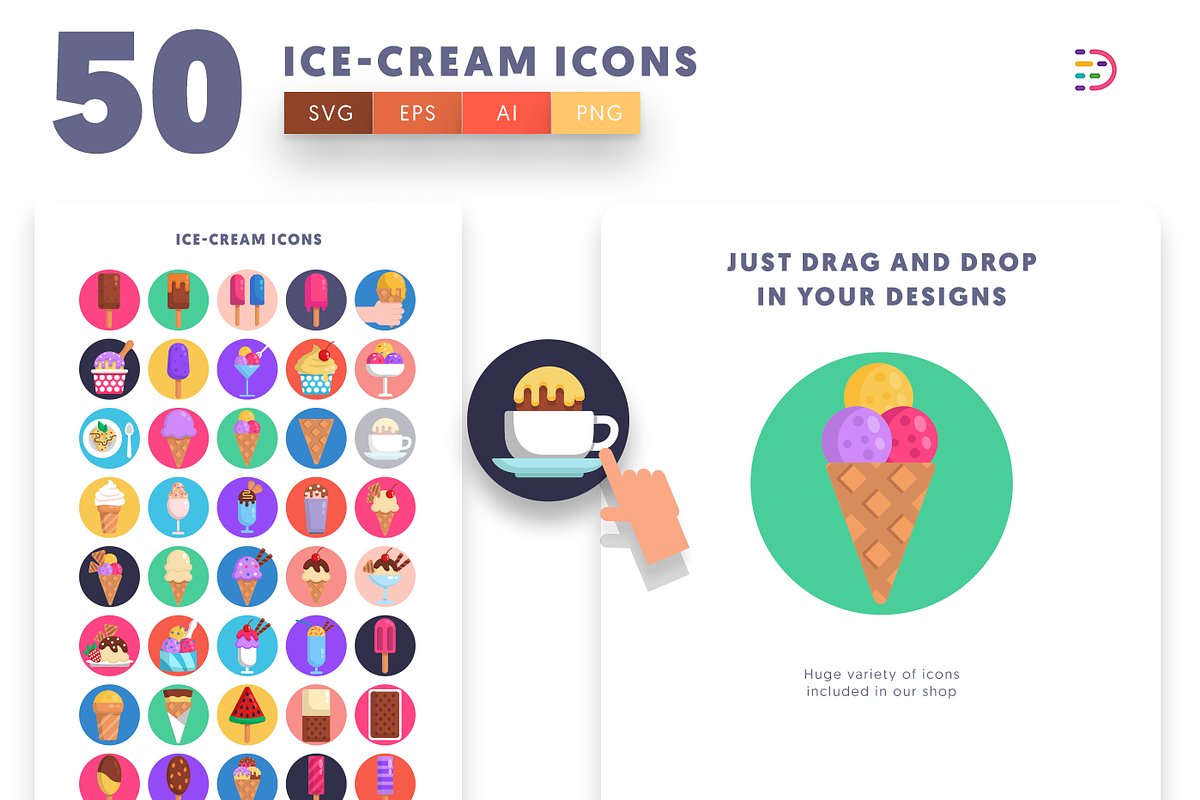 50 Ice-Cream Icons, an Icon by Dighital (Photo 5 of 10)