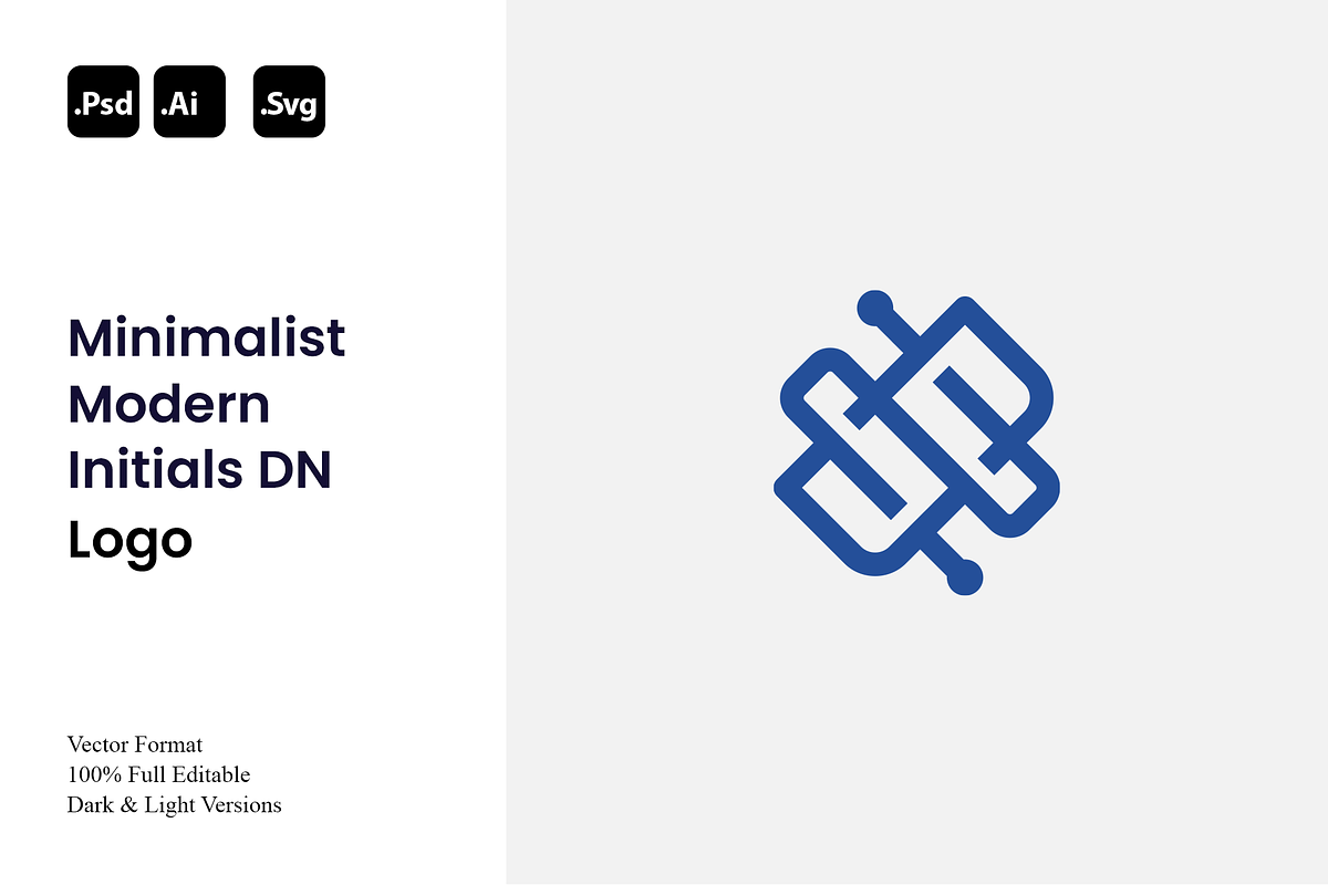 Minimalist Modern Initials DN Logo, a Branding & Logo Template by Luxury Logos (Photo 1 of 4)