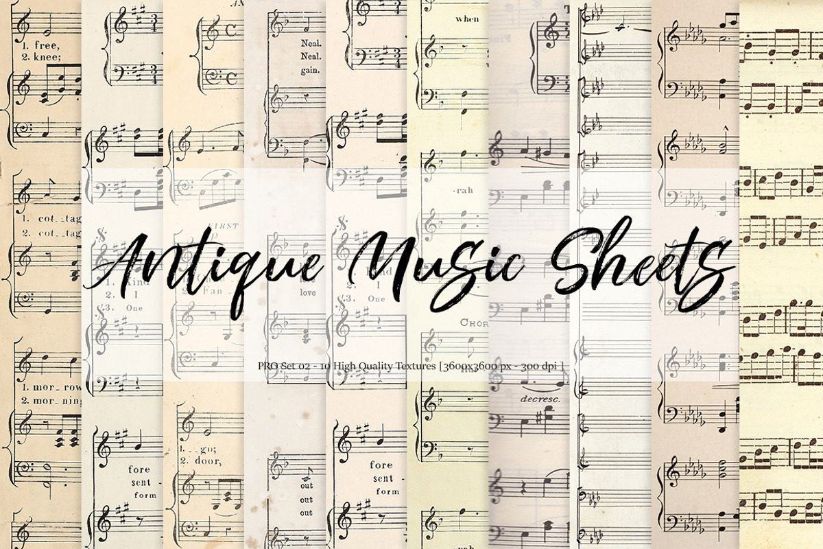 Antique Music Sheets - Set 02, a Texture Graphic by Gwenhw (Photo 1 of 2)