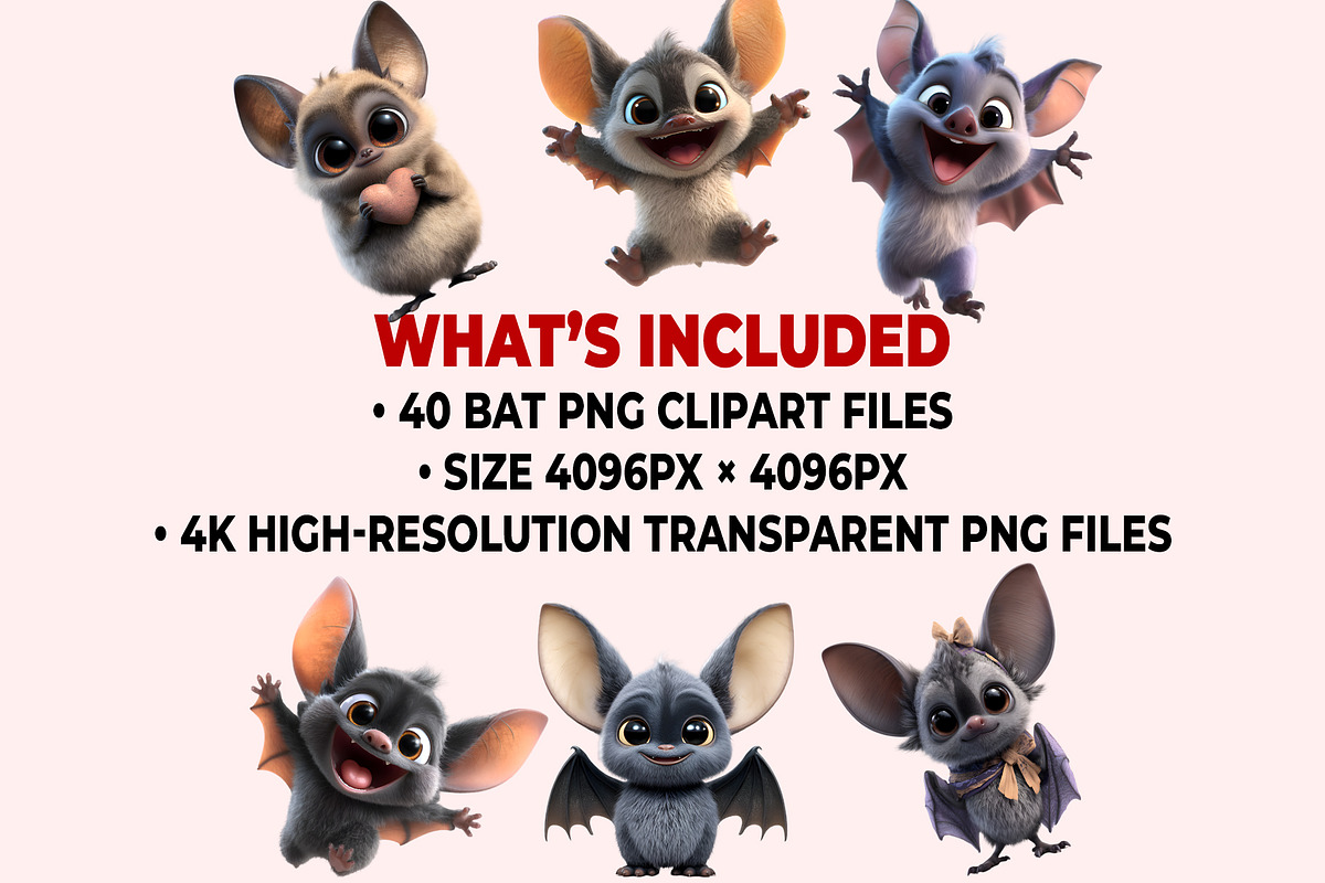 Cute Bat PNG Clipart Bundle, a Graphic by M9 Design (Photo 8 of 8)