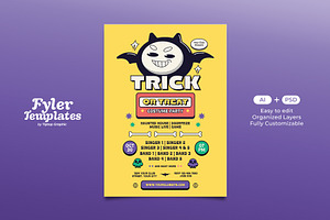 Trick or Treat Party Flyer Template, a Flyer Template by Tiptop Graphic