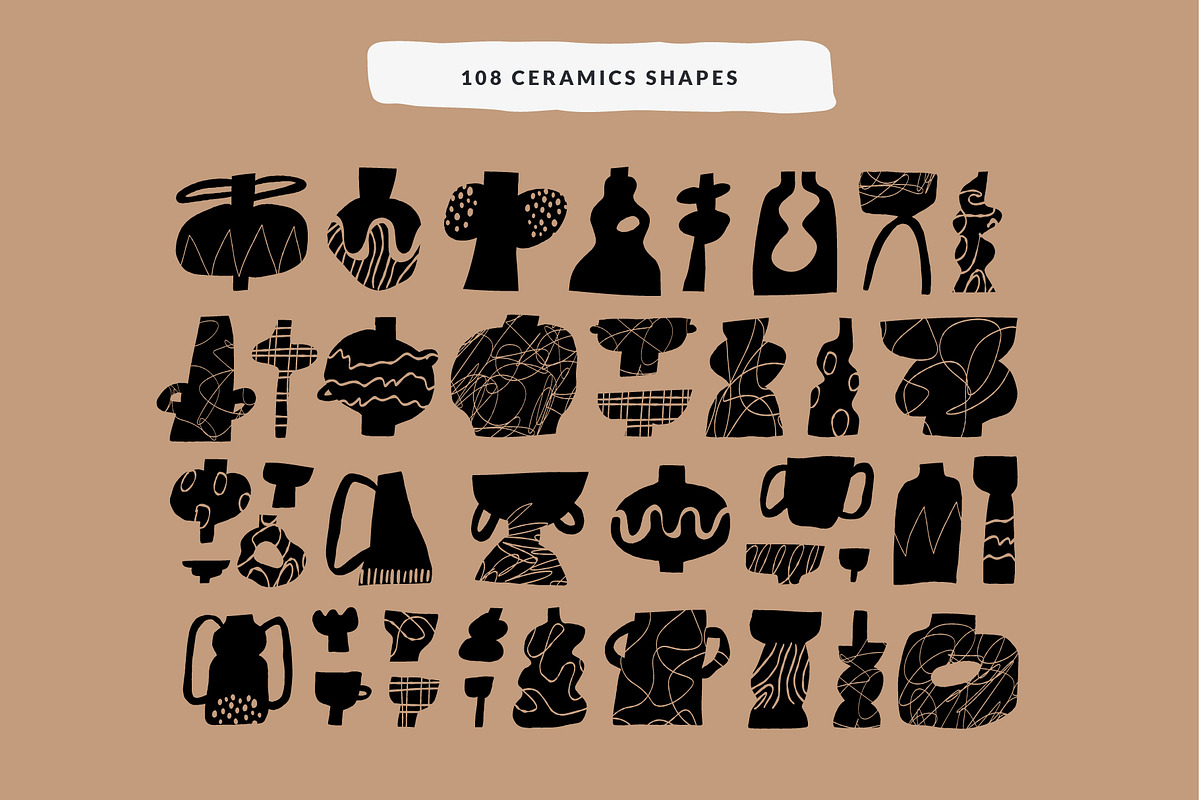 POTTERY SHAPES | HAND DRAWN CLIPART, a Decorative Illustration by Favete Art (Photo 5 of 23)