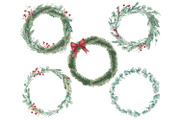 Christmas Wreath Collection, a Seasonal Illustration by Natikka Art (Thumbnail 2 of 2)
