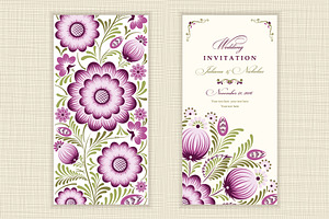 Set Of Invitation And Patterns