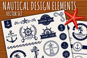 Sea and nautical design elements.