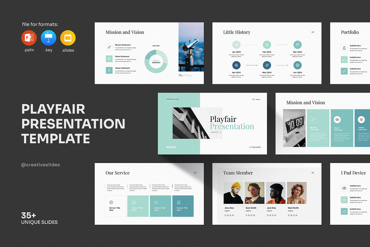 Playfair Presentation Template, a Presentation Template by CreativeSlides (Photo 1 of 8)