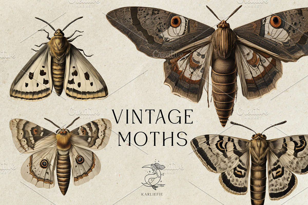 Vintage Moths, an Animal Illustration by Karliefie (Photo 1 of 6)