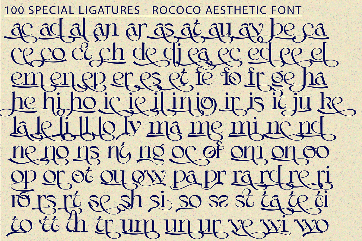 Rococo Aesthetic - Elegant Font, a Script Font by 177Studio (Photo 7 of 8)