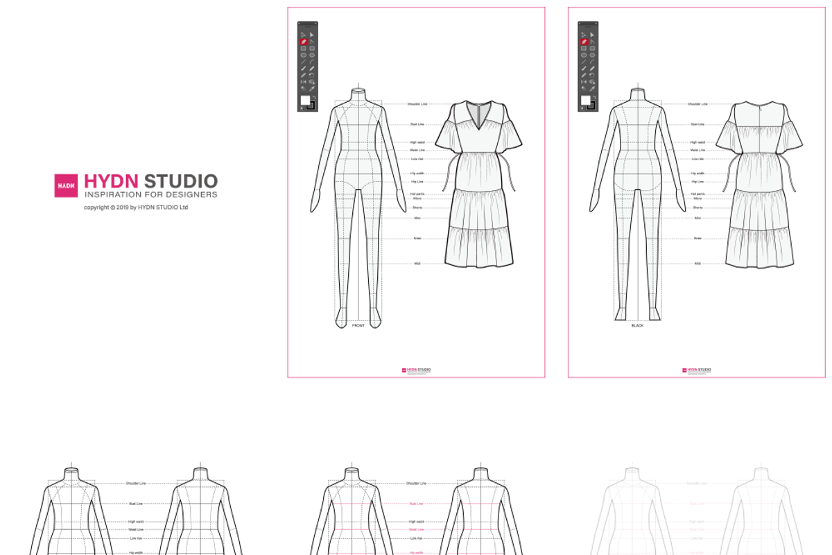 Body Template for Fashion Design A4, an Illustration by HYDNSTUDIO (Photo 2 of 9)