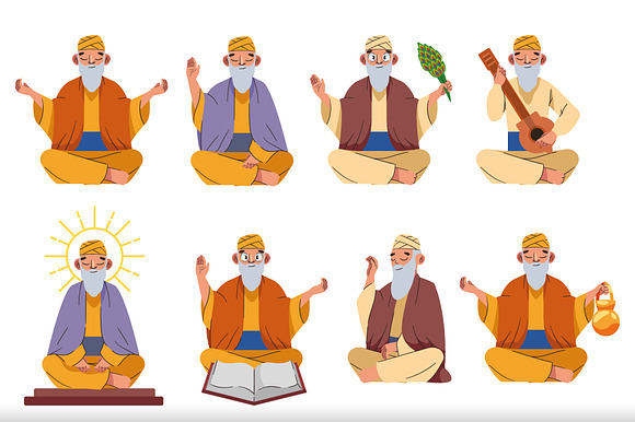 Guru Nanak Jayanti Illustration Set preview 2