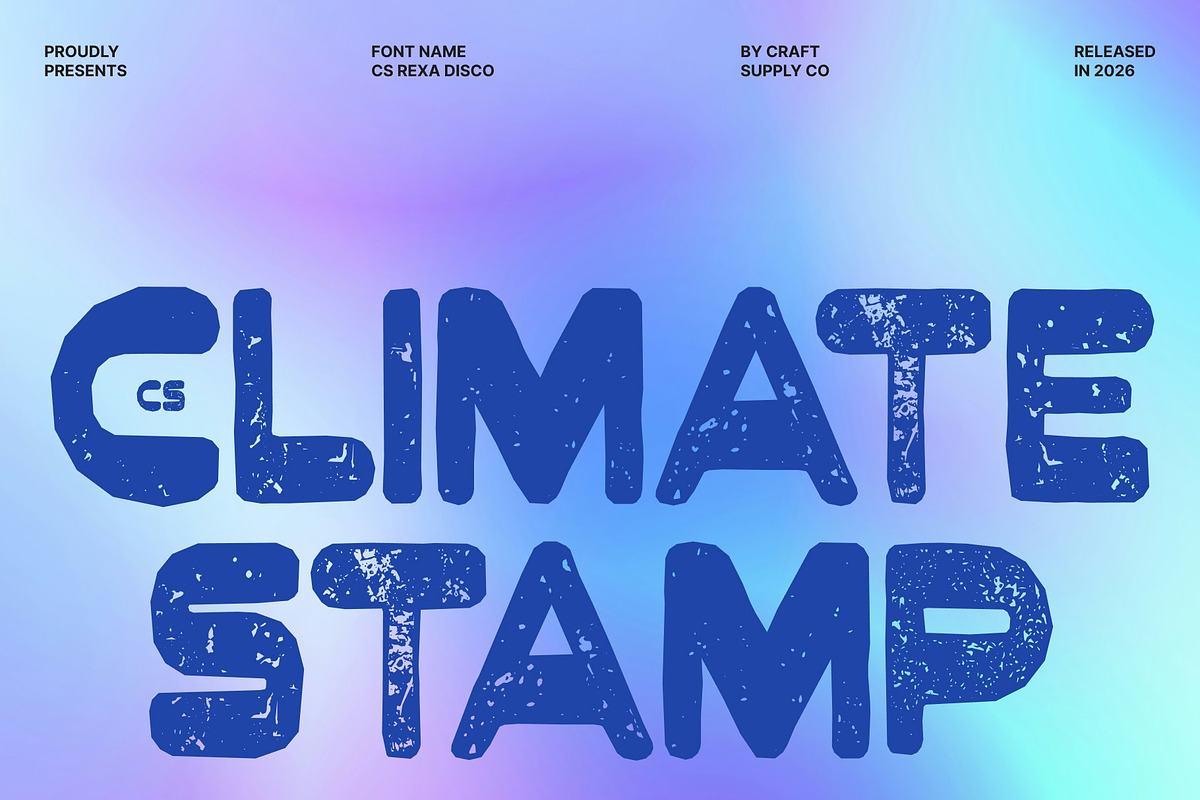 CS Climate Stamp, a Sans Serif Font by Craft Supply Co. (Photo 1 of 8)