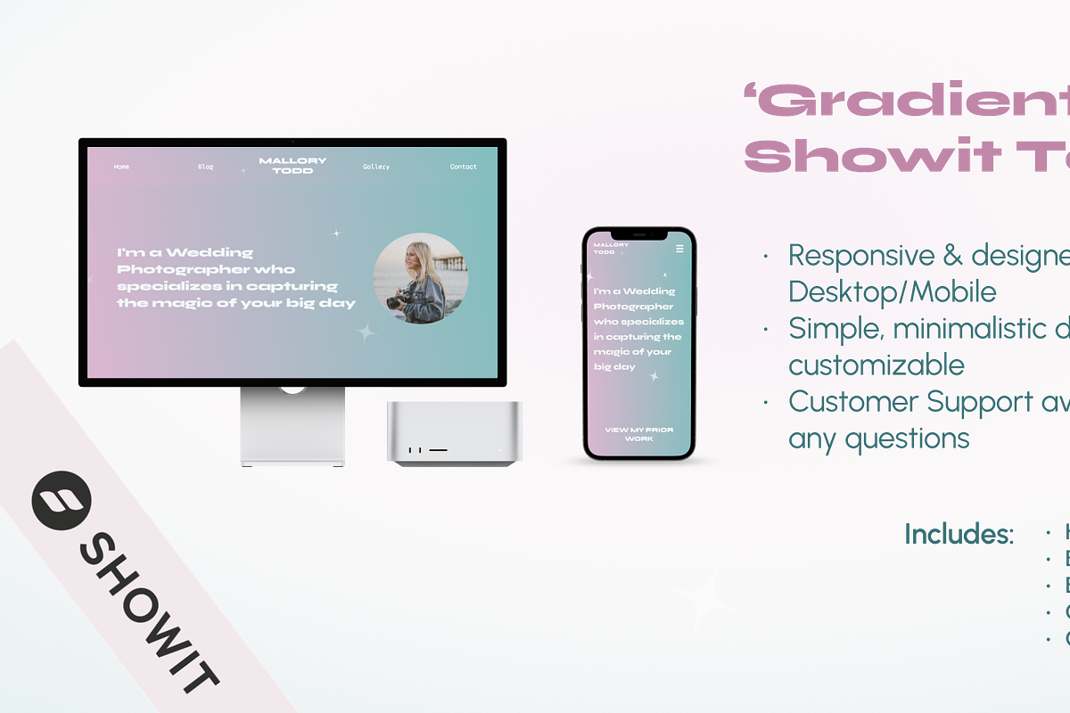 'Gradient Aura' Showit Web Template, a Landing Page Template by maddiedigitalco. (Photo 1 of 5)